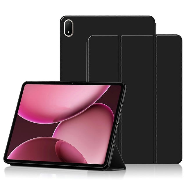 For Oppo Pad 4 Pro Case PU Leather TPU Back Trifold Stand Tablet Cover - Grey