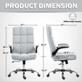 thumbnail image 2 of BUPPLEE Executive Office Chair Velvet Ergonomic Style, Swivel Flip-Up Arms, 2 of 10