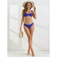 thumbnail image 5 of DARING DIVA Women's Push Up Underwire Ruched Swimsuit 2 Pieces XL Navy Blue, 5 of 6