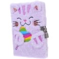 thumbnail image 1 of Cuaderno De Gato Cuadernos De Peluche Lindo Diario Cuaderno Diario Esponjoso Bloc De Notas Para Niñas Libreta Esponjosa Bloc De Notas De Peluche Libreta De Chicas Metal Púrpura r, 1 of 5