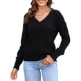 thumbnail image 1 of Fashnice Chandail pour Femmes, Chandail d'Hiver Chaud à Manches Longues, Tricoté, Chic et Confortable, Noir m, 1 of 3