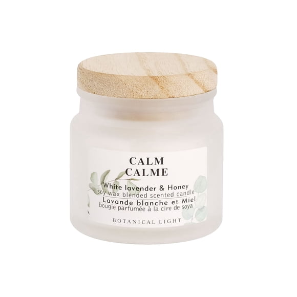 Botanical Light 2.4OZ white lavender & Honey Soy Wax Blended Scented Candle,1 cotton wick