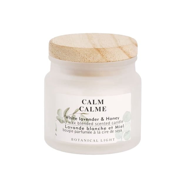 Botanical Light 2.4OZ white lavender & Honey Soy Wax Blended Scented Candle,1 cotton wick