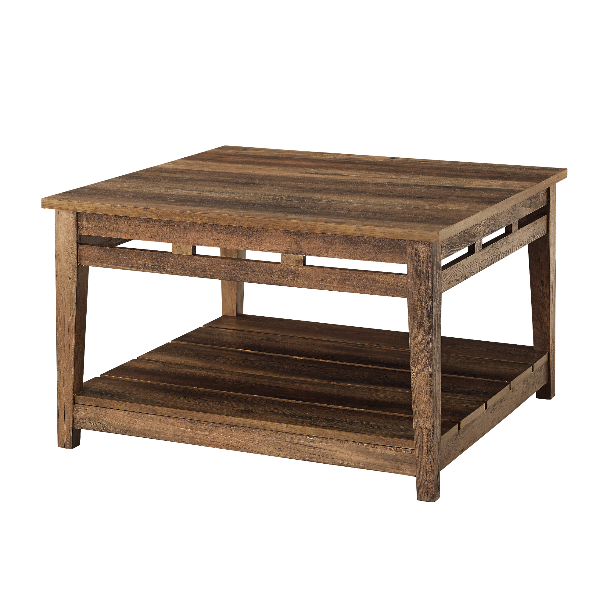 Manor Park Farmhouse Plank Style Coffee Table, Barnwood