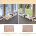 thumbnail image 4 of  Cat Window Perch, Cat Hammock Window Seat with Solid Wood Support, Metal Frame& 2 Removable Pads,Easy to Adjust&Assemble Cat Bed for Windowsill, Bedside and Drawer, 4 of 5