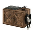 thumbnail image 3 of Furinno FH22302RBR Peli Farmhouse Cat Litter Box Enclosure, Rustic Brown, 3 of 6