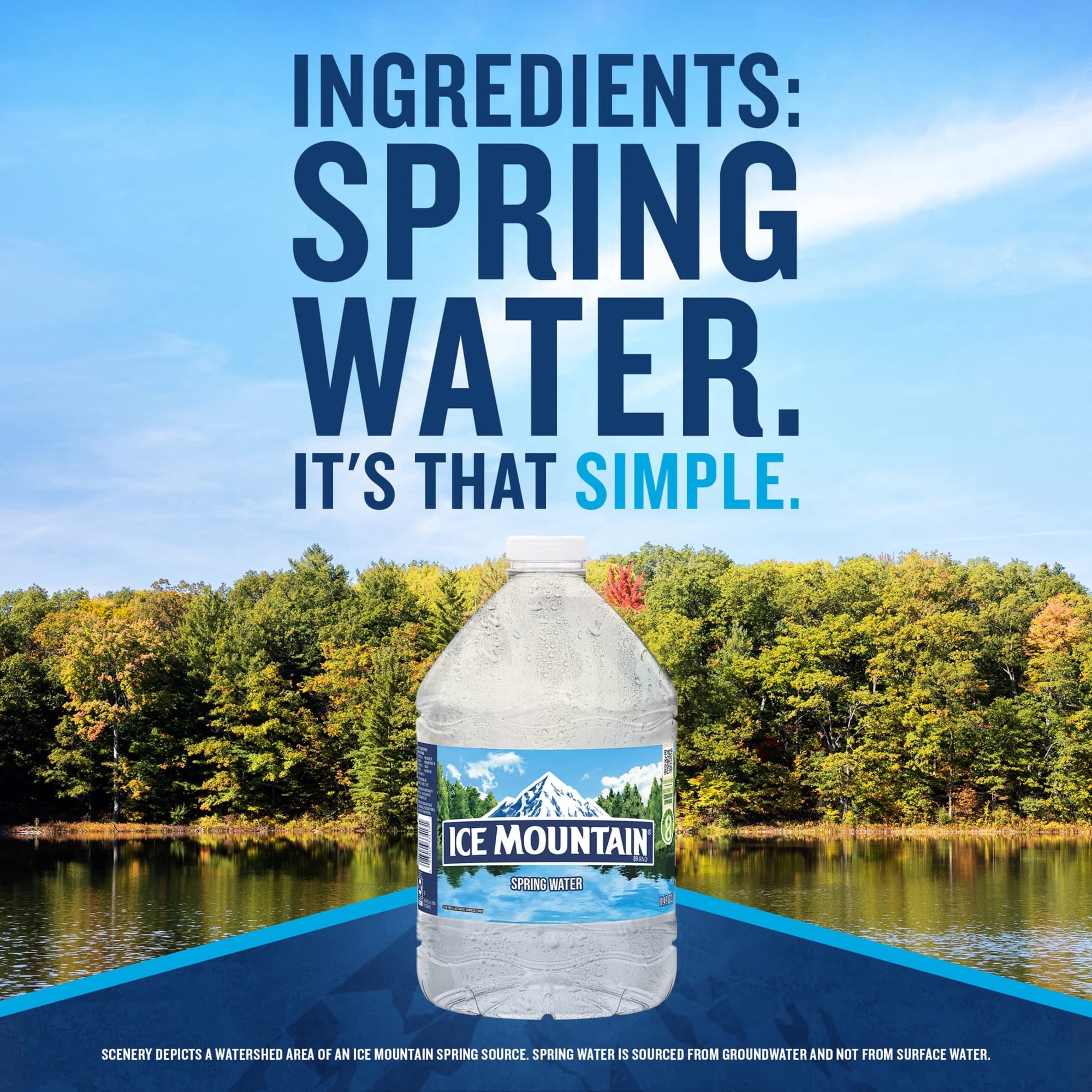 Ice Mountain Spring Water, 3 Liter Plastic Jug, 2 Pack