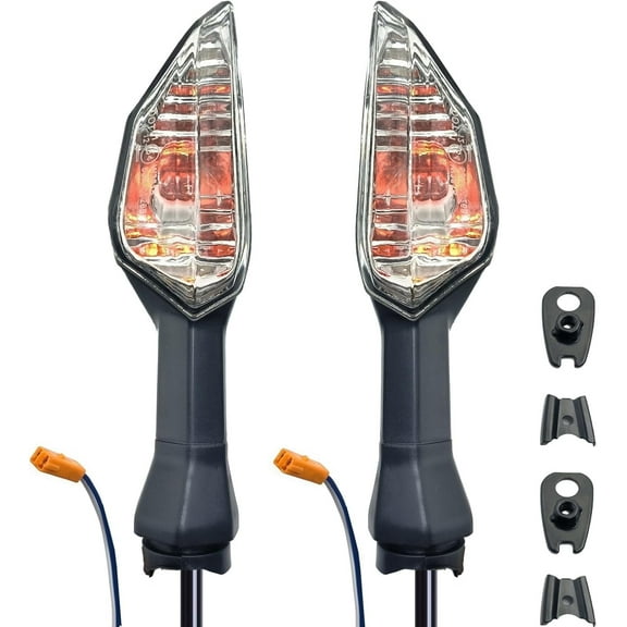 Motorcycle Turn Signals Indicator Light Compatible with KAWASAKI NINJA 300 400 650 Z900 Z250SL ZRX1200 ER-6N ZX-6R Z 1000SX Front/Rear Blinker Lamp (White Shell)