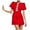 Red, variant on MIUOWANP Summer Dresses for Women 2024 Midi Women's Temperament Sexy Hollow Bubble Short Sleeve Red Mini Dress Red L