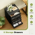 thumbnail image 3 of EDX 5 Drawer Storage Cabinet with Wheels for Bedroom, Home, Office Organization, Black, 3 of 7