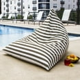 thumbnail image 2 of Jaxx Twist Outdoor Bean Bag Chair, Taupe Stripes, 2 of 4