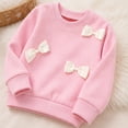 thumbnail image 4 of Yibosean 3-Pack Baby and Toddler Girls Crewneck Sweatshirts, Bow and Solid for Girls clothes, Pearl White, Seashell Pink, Mint Green, 6M-4T, 4 of 8