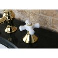 thumbnail image 2 of Kingston Brass KC7162PX Robinet de Lavabo à Large Diffusion avec Poignée en Croix de Procelain et Raccord en Laiton, Laiton Poli, 2 of 4