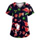 thumbnail image 1 of Tops Para Mujer, Blusa Navideña, Camisas de Moda, Manga Corta, Cuello en V, Uniforme de Trabajo, Estampado Con Bolsillo Odeerbi ODB170829, 1 of 4
