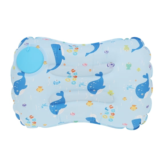 Unique Bargains 1 Pc Pump-action Camping Pillow Inflatable Pillow for Camping Blue Ice Silk