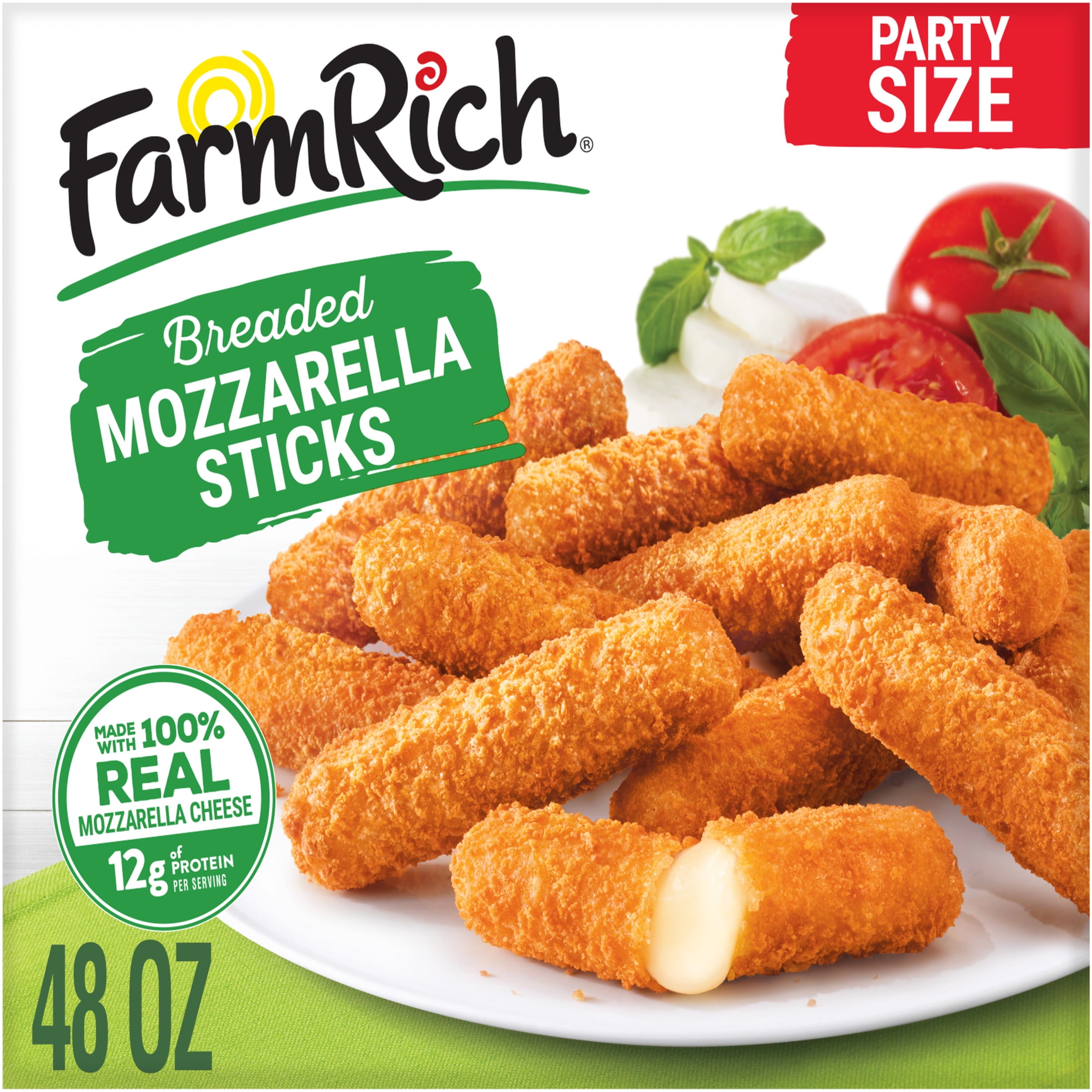 Farm Rich Breaded Mozzarella Cheese Sticks, Frozen, 48 oz - Walmart.com