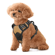 MoNiBloom No Pull Mesh Dog Harness for Small Dogs, Reflective Vest Pet Harness with Control Handle, Light Brown S