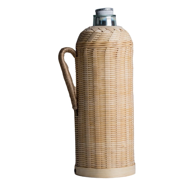 EeaseMX tetera térmica tradicional de bambú hecha a mano, práctica botella de agua.