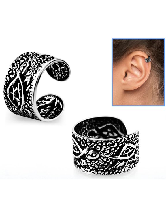 Turtles Design Sterling Silver Helix Ear Cuff Clip-on Ring