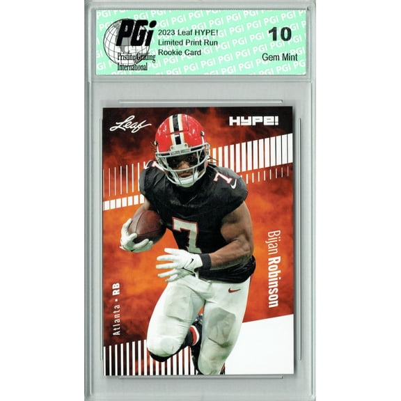 Bijan Robinson 2023 Leaf HYPE! #102A Only 5000 Made! Falcons Rookie Card PGI 10