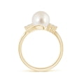 thumbnail image 2 of ANGARA South Sea Cultured Pearl Bypass Ring with Diamond Trio in 14K Yellow Gold for Women | June Birthstone, Birthday, Anniversary, Jewelry Gift for Women | Pearl Ring, 2 of 8