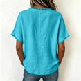 thumbnail image 5 of beishanbush Spring Sales Saving $10 Casual Fashion Basic Tee Women's Linen T-Shirt,Short Sleeve Neck Loose Lightweight Casual Summer Under $15, 5 of 8