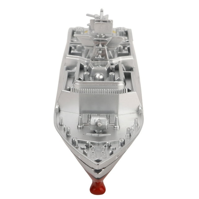 Ruiboury RC Warship Remote Control Cruiser Speedboat Model Children Aircraft Carrier Toys Holiday Gift Silver