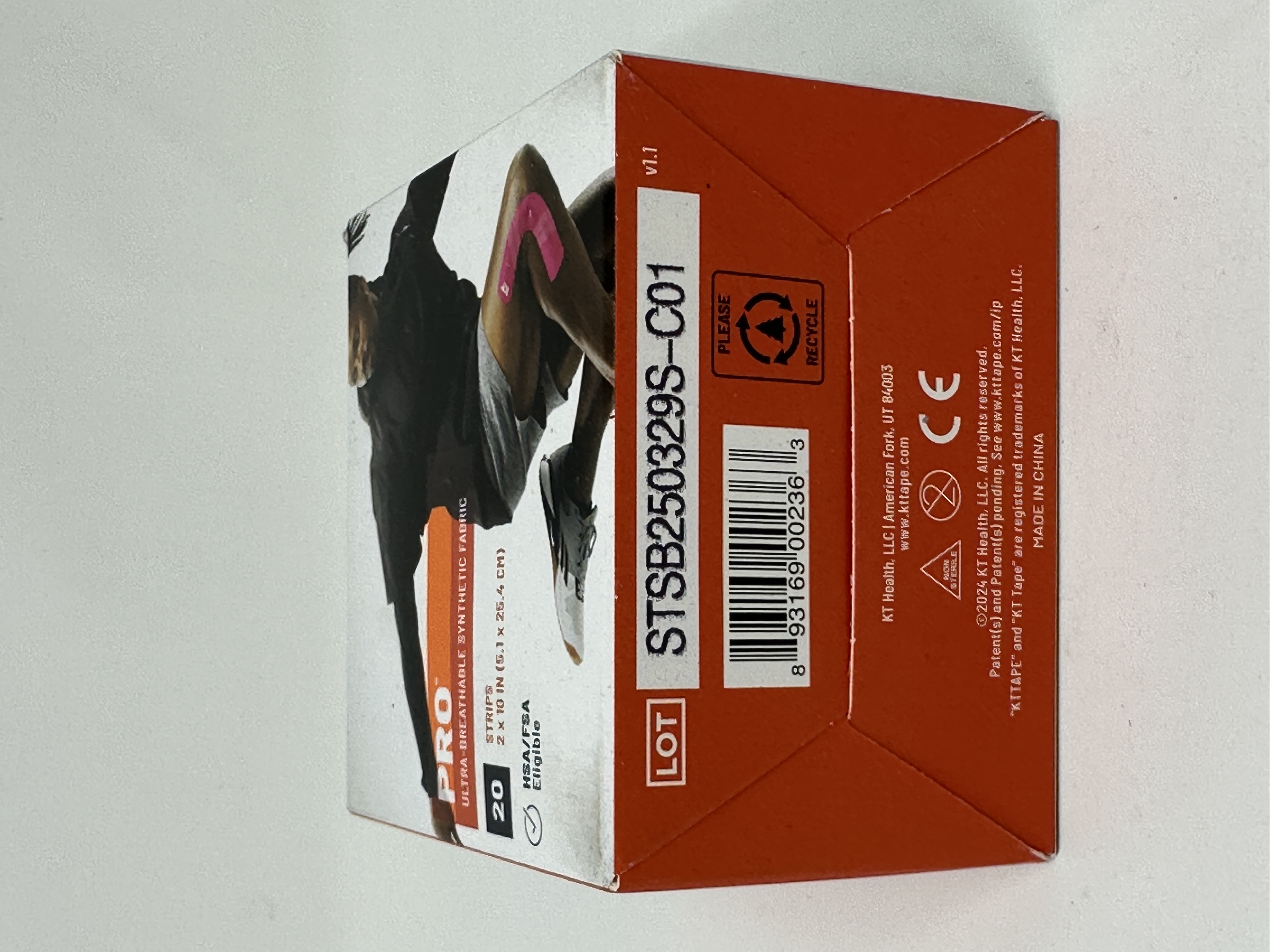 KT TAPE PRO Synthetic Elastic Kinesiology 20 Pre-Cut 10-Inch Strips Therapeutic Tape, Hero Pink