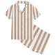 thumbnail image 4 of Odeerbi 2-12 Años Niños Niñas Pijama de Verano de Satén Con Solapa de Muesca Camisas de Manga Corta Pantalones Cortos Conjunto de Dos Piezas de Pijama, 4 of 6