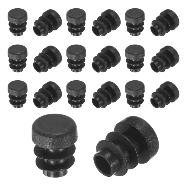 Uxcell 20 Paquete Tapones de Agujero Plástico Redondos 1/2" Tapones de Tubo de Plástico para Sillas de Patio Cercas Tapón de Pierna de Tubo Metálico