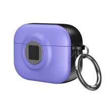 for AirPods 3rd Generation (2021) Protective Case Automatic Pop-up with Safety Locking Clip, Full Body Shockproof Hard Case with Keychain for AirPods 3rd Generation (2021), Purple