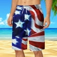 thumbnail image 2 of JLFKNG Males Beachwear Swim Bottoms Plus Size Swim Bottoms Drawstring Loose Fit Independence Day Printed Casual Straight Leg Knee Length Swim Shorts Comfy Swim Trunks, 2 of 5