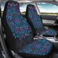 thumbnail image 4 of XYZCANDO Decorative Car Seat Covers Truck Vehicle Van, Easy to Install Interior Accessories Front Seat Cover 2pcs Polyester Blue Mandala, 4 of 10