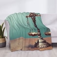 thumbnail image 3 of Naloa Vintage Brass Balance Scale Flannel Fleece Throw Blanket for Bed Couch, Thick Blanket - All Seasons Suitable for Women, Men and Kids-60"x50", 3 of 6