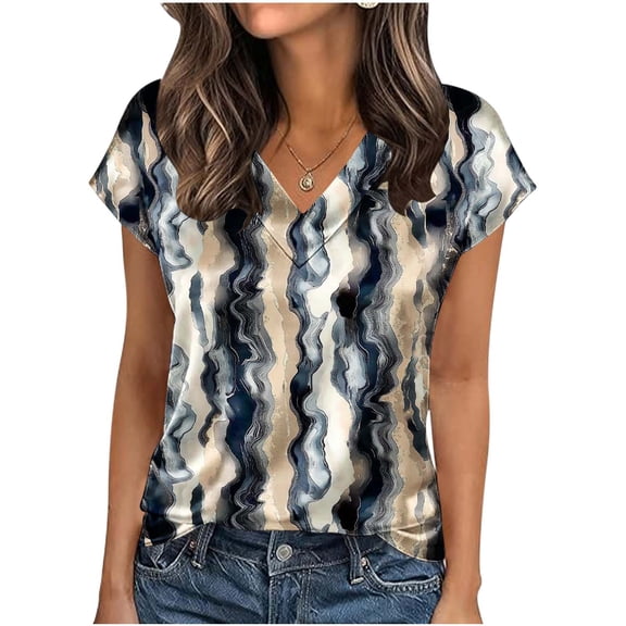 Summer Blouses for Women 2026,Womens Tops Cap Short Sleeve Satin Blouse V Neck Summer Spring Shirts Business Casual Outfits
