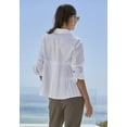 thumbnail image 2 of LASCANA Women's Pleated Back Blouse Shirt Buttons, 2 of 5