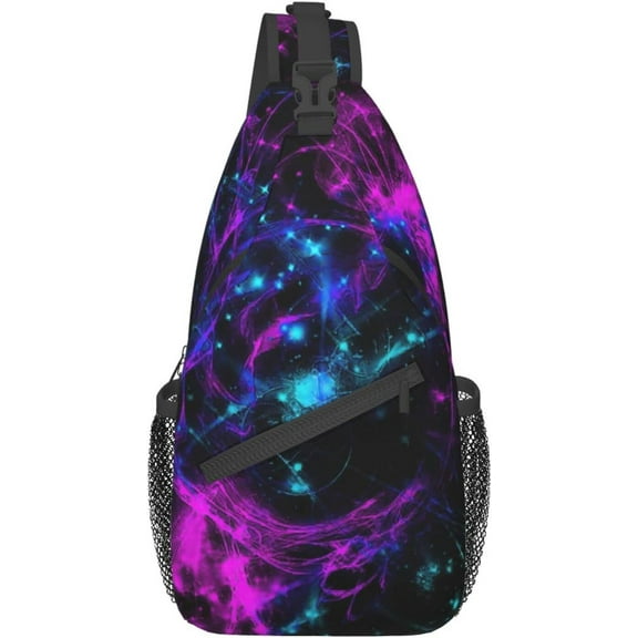 Glow in Dark Splatter Neon Sling Bag Crossbody Hiking Travel Chest Bags Backpack Shoulder Daypack for Women Men