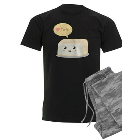 

CafePress - Kawaii Tofu Asking People To L - Men s Dark Pajamas
