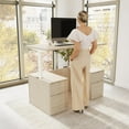 thumbnail image 2 of Stratus 60W Standing Desk with Drawers & Panel in Natural Elm - Engineered Wood, 2 of 8