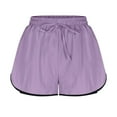 thumbnail image 5 of Conairie Sweat Shorts for Women Loose Quick Dry Elastic High Waisted Running Shorts with Built-In Liner Comfortable Summer Beach Vacation Clothes with Pockets Purple XXL, 5 of 6