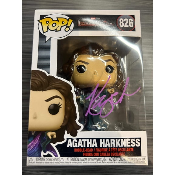 Collectible Funko POP! Wandavision: Agatha Harkness (Signed/Kathryn Hahn/SWAU)(Damaged Box) #826