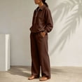 thumbnail image 5 of Mfakffe Womens 2‑Piece Casual Outfit Half‑Zip Collared Top and Wide Leg Pants Set Loose Relaxed Matching Tracksuit for Daily Wear, 5 of 6