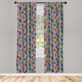 thumbnail image 3 of Ambesonne Geometric Curtains, Colorful 3D Shapes, Pair of 28"x63", Multicolor, 3 of 5