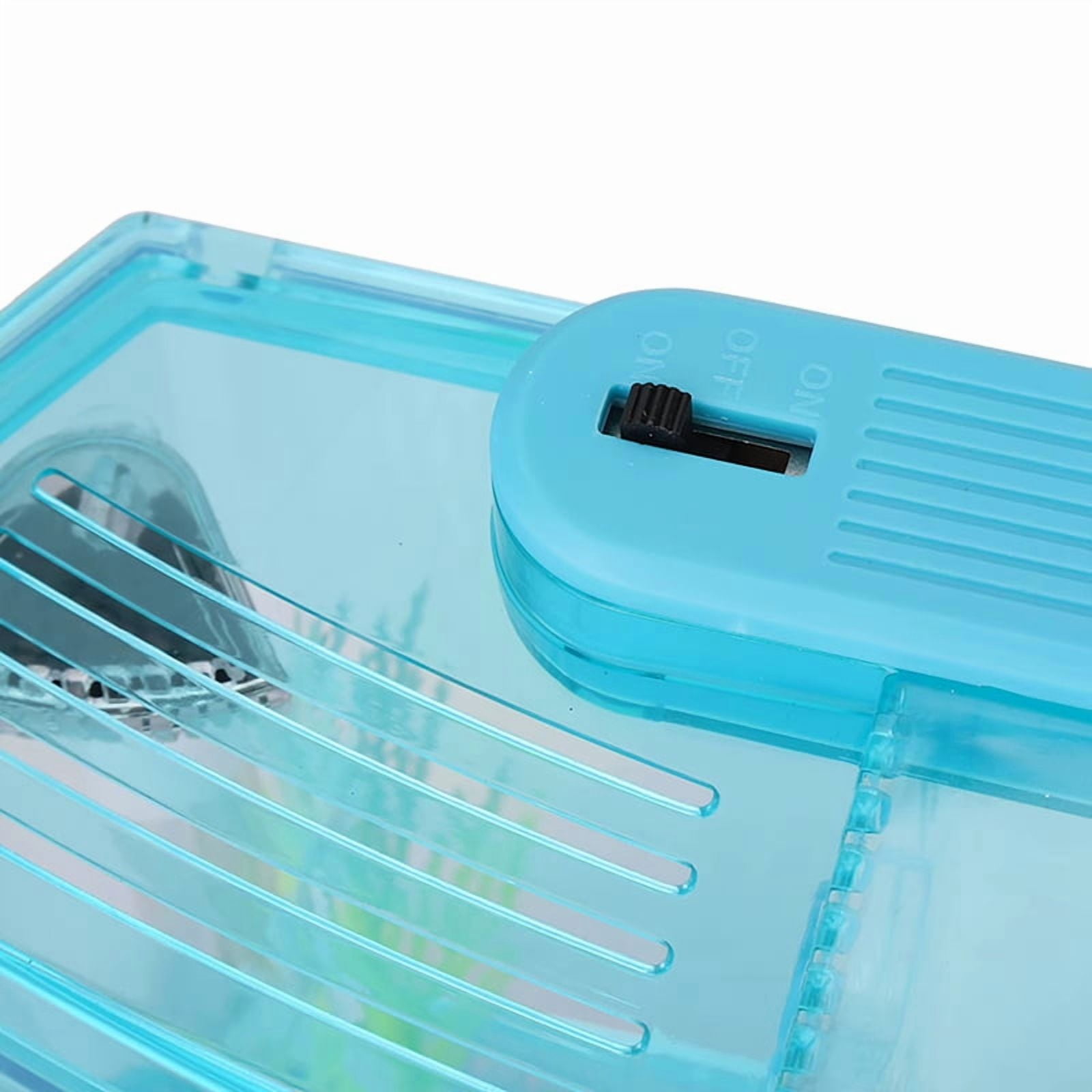 Mini Breeding Fish Tank Aquarium Fish Tank LED Acrylic Three Divisions Breeding Isolation Box for Small Fishes Blue