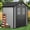 Black + Gray, variant on Dextrus 6 x 4.4 FT Resin Outdoor Storage Shed with Fence-Side Panels, Side Windows, Lockable Door & Air Vents for Garden Backyard Patio Lawn,Brown+Black