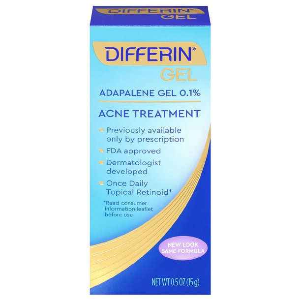 Differin Adapalene Gel 0.1% Acne Treatment - Walmart.com