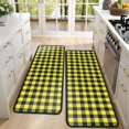 thumbnail image 4 of Kitchen Rugs Sets Of 2,Yellow Black Checkerboard Checkered Pattern Anti Fatigue Kitchen Mat Rugs Non Slip Washable,Decorative Kitchen Floor Mats for Kitchen,Sink,Laundry,17"x47"+17"x47", 4 of 5