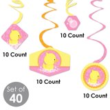 Pink Ducky Duck Party Decorations - Set Of 20 Large Cut-Outs For Baby Shower Or Birthday DIY Decor