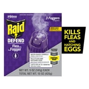 (2 pack) Raid Flea Killer Plus Fogger, 4 Month Flea Bomb Room Treatment for Home, 15 oz, 3 Ct