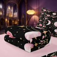 thumbnail image 5 of Homewish Bohemian Moon Phase Zipper Twin Comforter Sets with Fitted Sheet and 2 Pillowcases, Pink Flower Blossom Zipper Bedding Set, Pink Reversible, 5 of 7